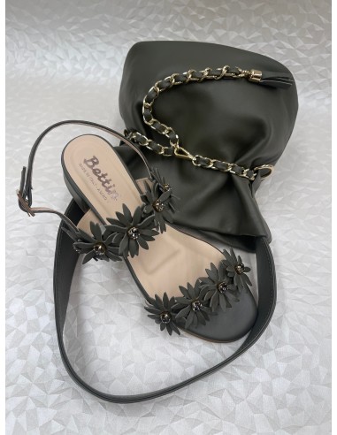 Coordinato Donna Sandalo Verde Militare e Secchiello – Bettin Calzature