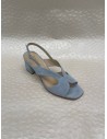 Sandalo Donna in Camoscio Azzurro Cielo – Tacco 5 cm – Bettin Calzature
