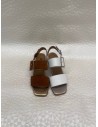 Sandalo Donna Due Fasce in Nappa Bianca o Camoscio Cuoio – Tacco 3,5 cm – Bettin Calzature