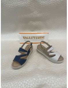 Sandalo Donna Valleverde in Nappa Blu o Bianco – Fondo Gomma Comfort – Bettin Calzature
