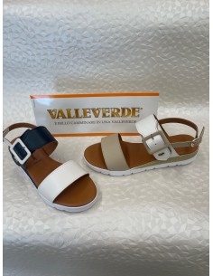 Sandalo Donna Valleverde Beige o Blu con Zeppa Comfort e Fasce Regolabili – Bettin Calzature